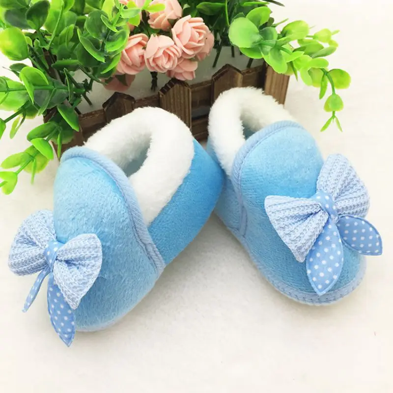 

Newborn Infant BebeToddler Girls Warm New Bow Snow Shoes Baby Walker Crib Boots For Newborns