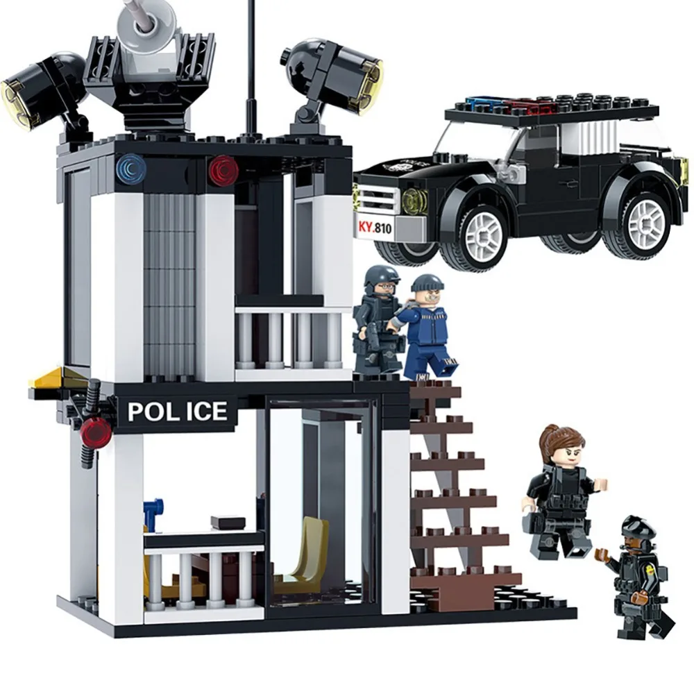 

60PCS SWAT Team City Police Military Helicopter Figures Scene Series Soldier post Weapon Toy Building Block Compatible Legoingly