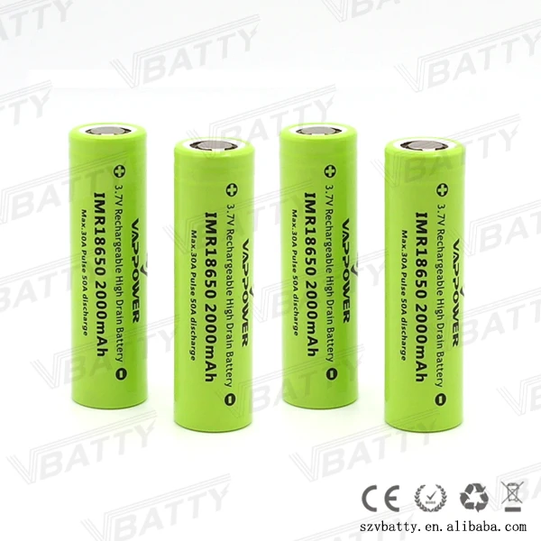 Vappower 18650 2000mah 30A 8