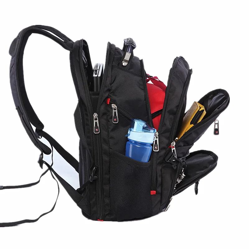 Мужской рюкзак для ноутбука 15,", внешний USB зарядка, швейцарский рюкзак для компьютера, Противоугонный рюкзак, водонепроницаемые сумки с 3 подарками