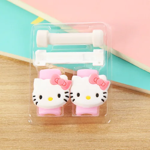 Креативные персонажи из мультфильмов Kawaii Animal Hello Cat, Бэтмен, usb-кабель для наушников, защита для зарядки мобильных телефонов - Цвет: E