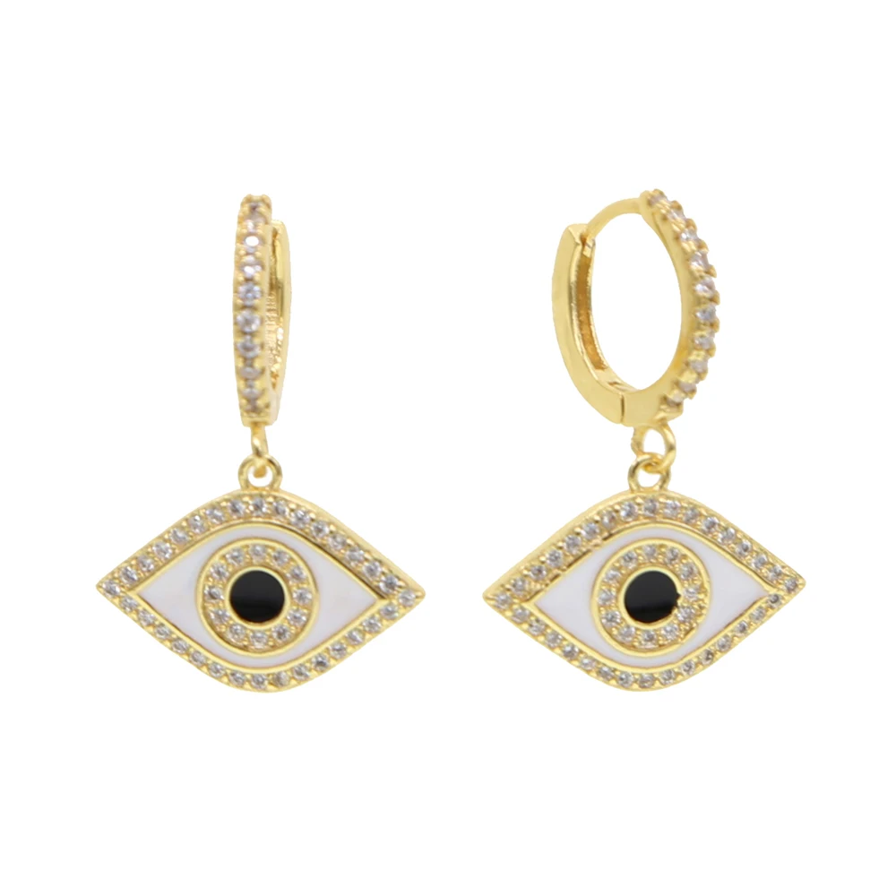Позолоченные Турецкий Дурной глаз, счастливые ювелирные изделия, эмаль, злой глаз, очаровательные девушки, женские модные великолепные висячие серьги-кольца
