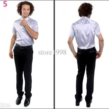 Лидер продаж Для мужчин короткий рукав Свадебные Жених Шелковый Рубашки для мальчиков 9 Цвета жених рубашка высокого качества Пользовательские модный стиль чистый Цвет