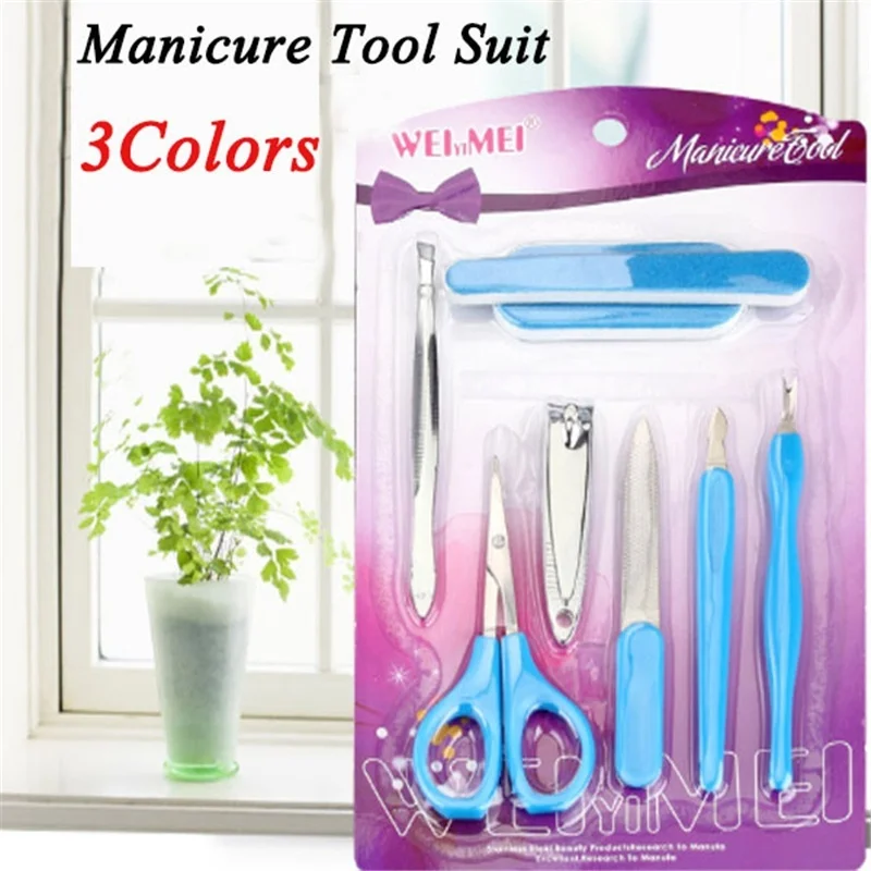 8pcs/set Stainless Steel Nails Care Set Makeup Eyebrow Scissor and Tweezer Tool Suit Nail File Pedicure Tools Manicure Kits | Красота и