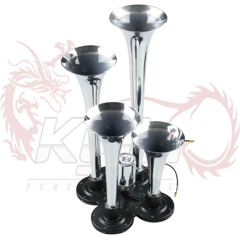 

12V 4 Trumpet Air Horn 1006F with Switchl 150 dB Train 120 PSI Kit no fittings