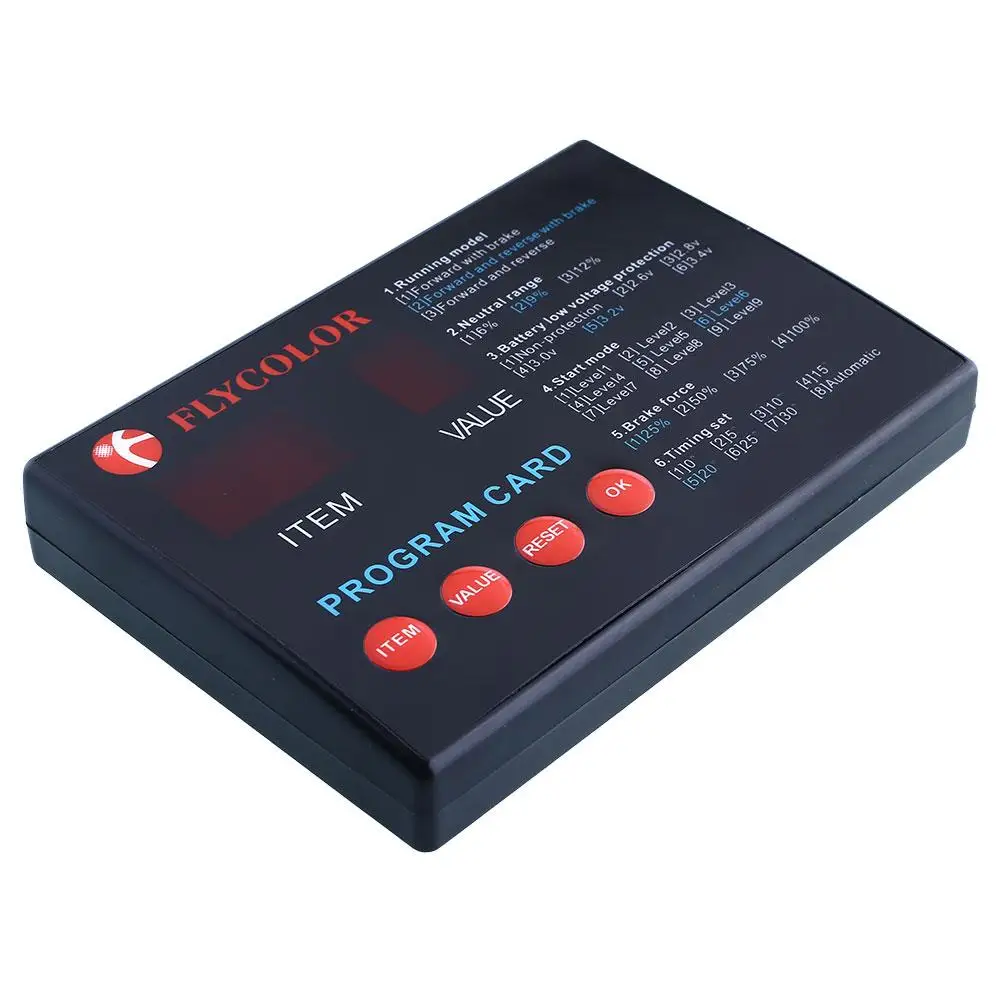 

Black FlyColor ESC Programming Box Card For RC Brushless Boat ESC Model