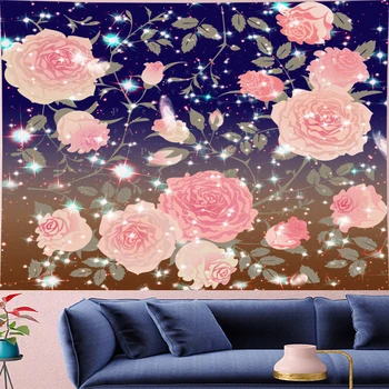 

Psychedelic pink rose Tapestry Wall Hanging Sandy Beach Throw Rug Blanket Camping Tent Travel Mattress Sleeping Pad GN.PAPAYA