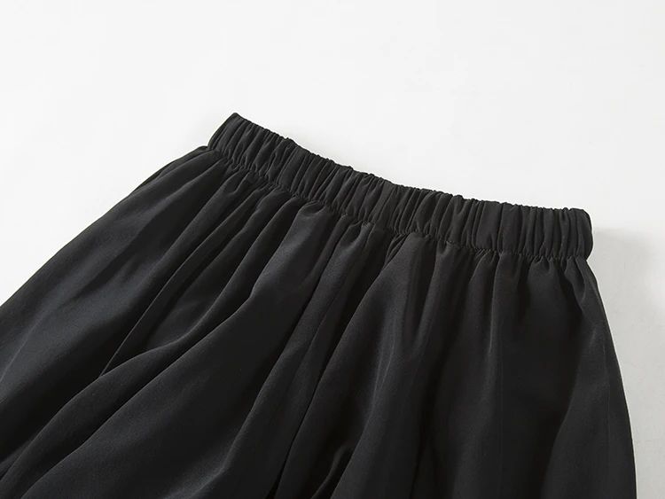 Летняя юбка из натурального шелка, шелк тутового цвета, черные мини юбки