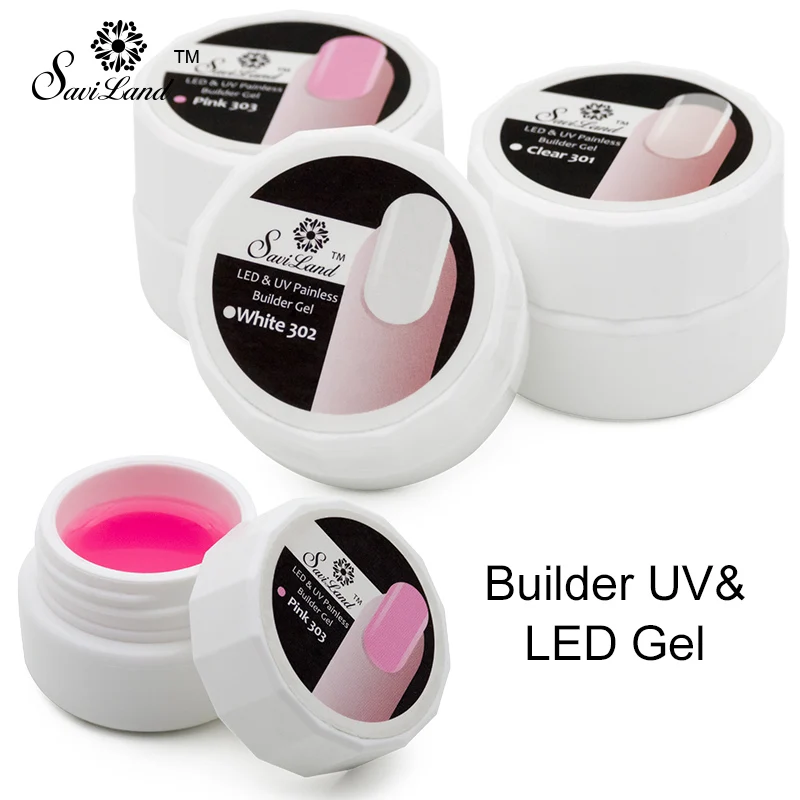 

Saviland 1pcs Uv Builder Gel Pink Clear White 3 Color Soak Off Nail Manicure for Nail Art Tips Extension Gel Polish