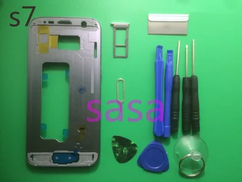 

New model for Samsung Galaxy S7 G930F/P/V/A S7 edge G935 Middle Bezel frame chassis housing repair parts Replacement +sticker