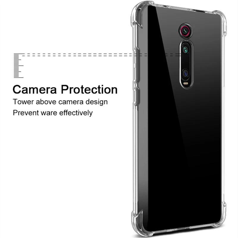 Крепление для спортивной камеры Xiao mi Red mi K20 Pro Чехол s прозрачный силиконовый чехол из ТПУ для спортивной камеры Xiao mi Red mi 5 Plus 4A 4X 5A 6A 7A Note 7 6 5 4 4X mi A1 A2 A3 Lite чехол Крышка