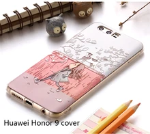Huawei Honor 9 чехол Высокое качество Мягкие TPU 3D Рельеф Живопись стерео чувство назад чехол для Huawei Honor 9 мобильный телефон сумка