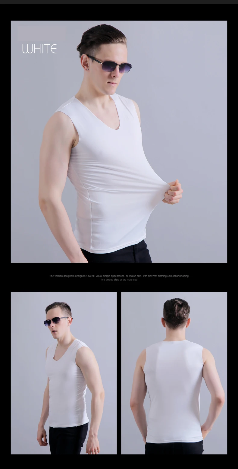 Летняя мужская бесшовная Майка Canotte Ice Silk Tank Top удобный Стрингер Мышцы жилет без рукавов для бега фитнес тренажерный зал одежда