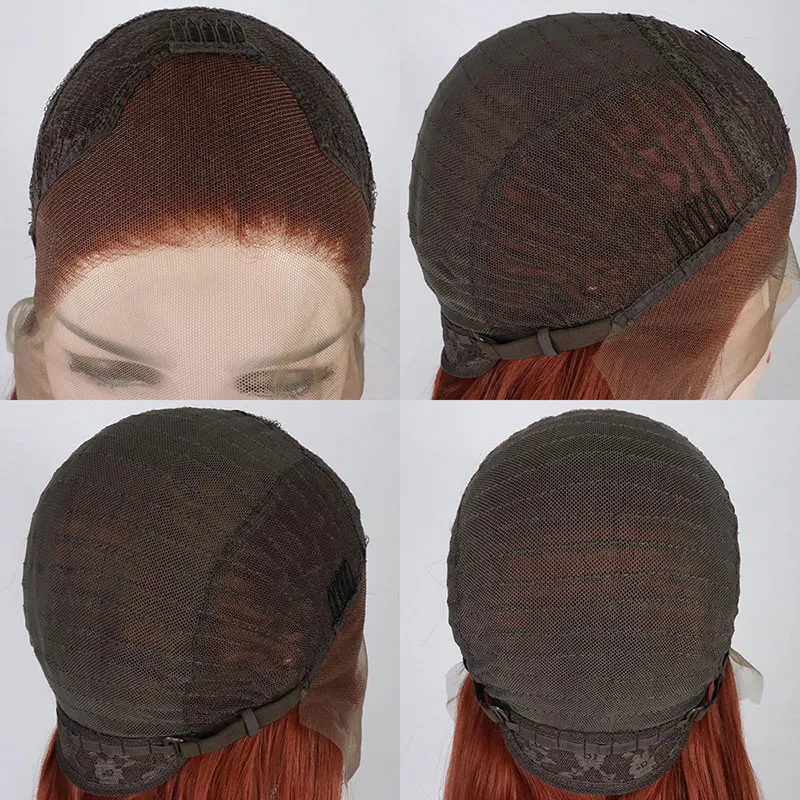 Bombshell прямые волосы медь красный/темно оранжевый парик термостойкие синтетические парики на шнурках спереди для женщин девочек натуральные волосы
