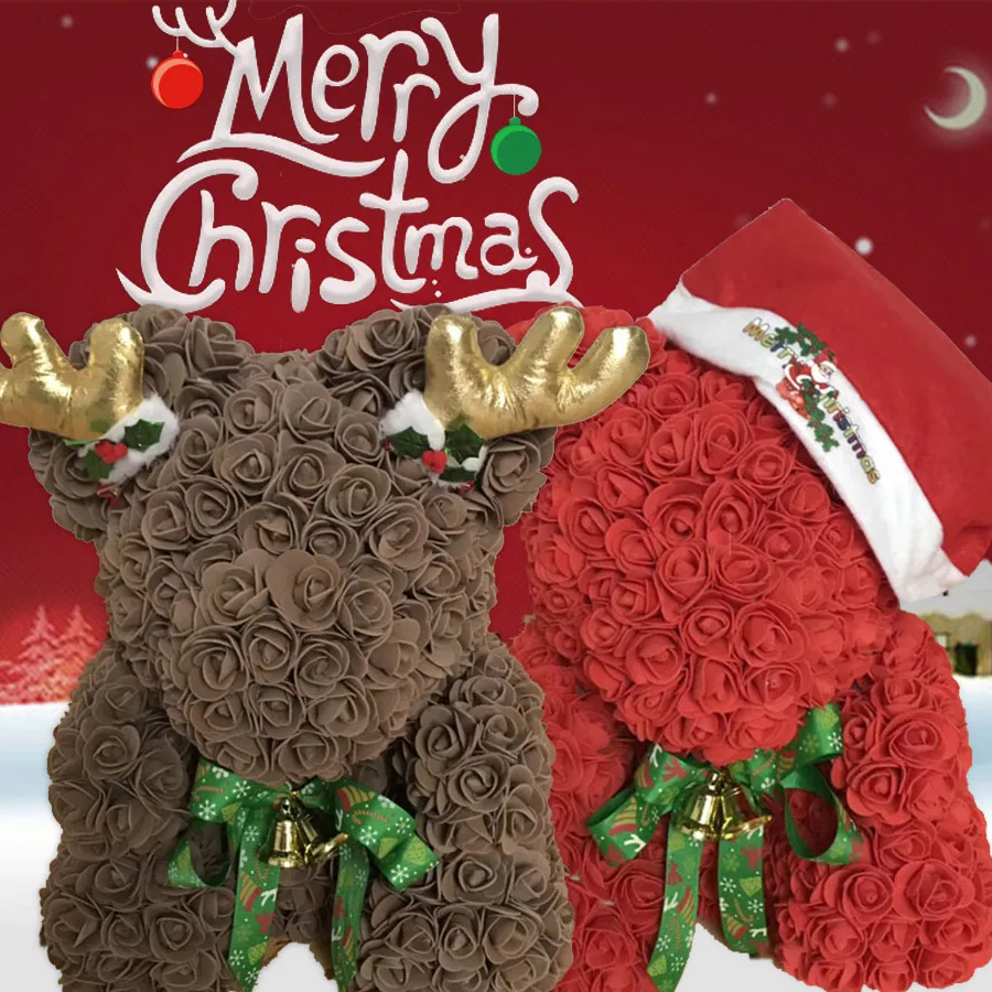 

Lovely Bear Rose Teddy Bear Rose Flower Artificial New Year Gifts for Women Valentines Gift Christmas Love Gift