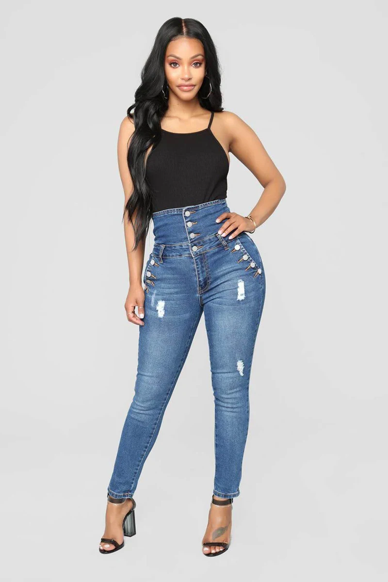 Рваные рваные модные джинсы для женщин с высокой талией обтягивающие узкие джинсовые брюки эластичные стрейч вышивка сексуальные джинсы для женщин high street