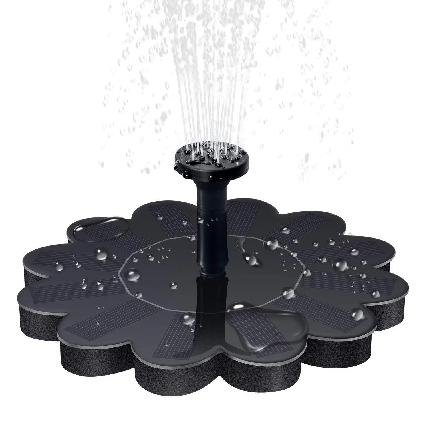 Solar Fountain Power Pump, 1.4W Solar Powered Bird Bath Water Fountain