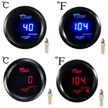 2 дюйма 52 мм Автомобильный датчик температуры воды синий/красный цифровой светодиодный по Цельсию по Фаренгейту автоматический инструмент измеритель температуры воды+ датчик