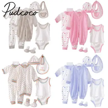 

Helen115 Lovely Newborn Baby Boys Girls 3pcs Cotton Bodysuit++hat+bibs+socks Set 0-3m