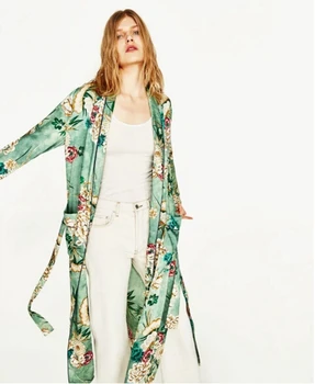 

2019 Ethnic Flower Print with sashes Kimono Shirt Retro New Bandage Cardigan Blouse Tops blusas chemise maternity blusa