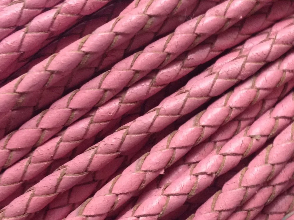 Ожерелье в виде круглой кожаной полосы с плетеным кожаным шнуром 3 мм|3mm braided leather