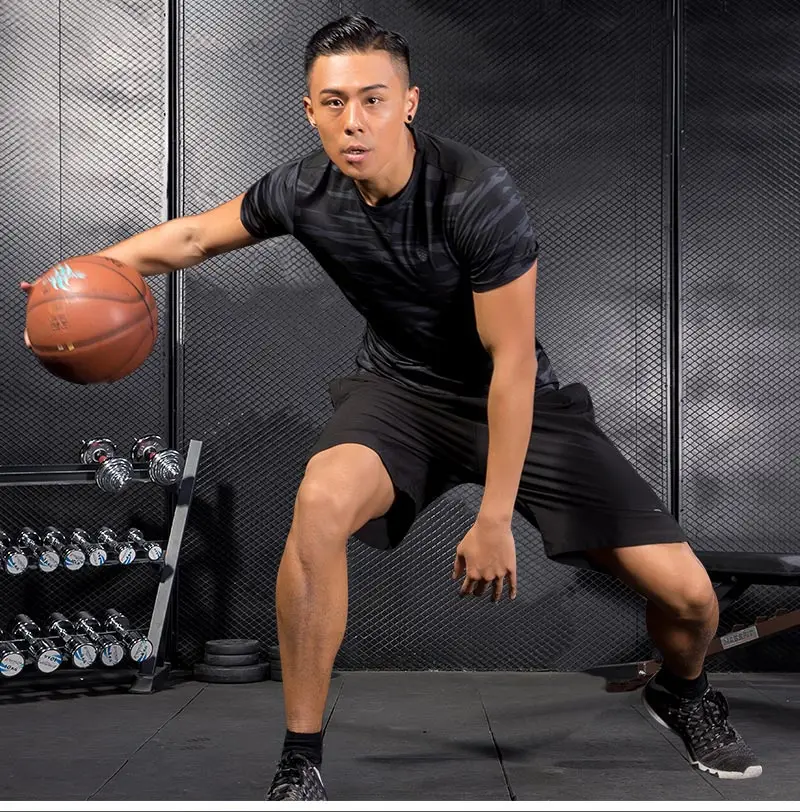 FANNAI мужские спортивные рубашки для бега камуфляжная Спортивная Мужская футболка с коротким рукавом для фитнеса и спортзала быстросохнущая футболка для баскетбольных тренировок