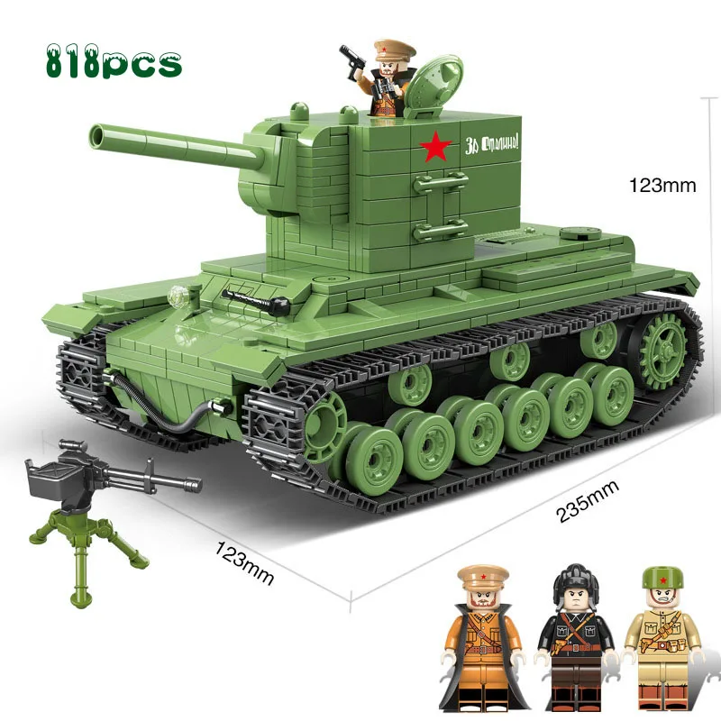 Военная серия Второй мировой войны Ru IS-2M, тяжелый танк США M1A2, военная модель скорой помощи, игрушки для детей, рождественские подарки