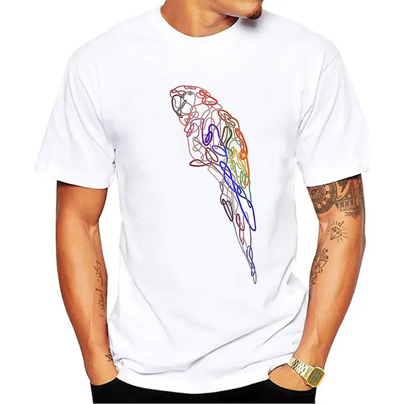 

Funny Parrots 2018 New Style Summer Short Sleeve T-shirt Men's Small Fresh Casual Tees Tops Male White T Shirt