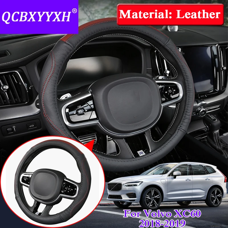Buy QCBXYYXH Car Styling Steering Wheels Cover For Volvo XC60 2018 2019 Leather