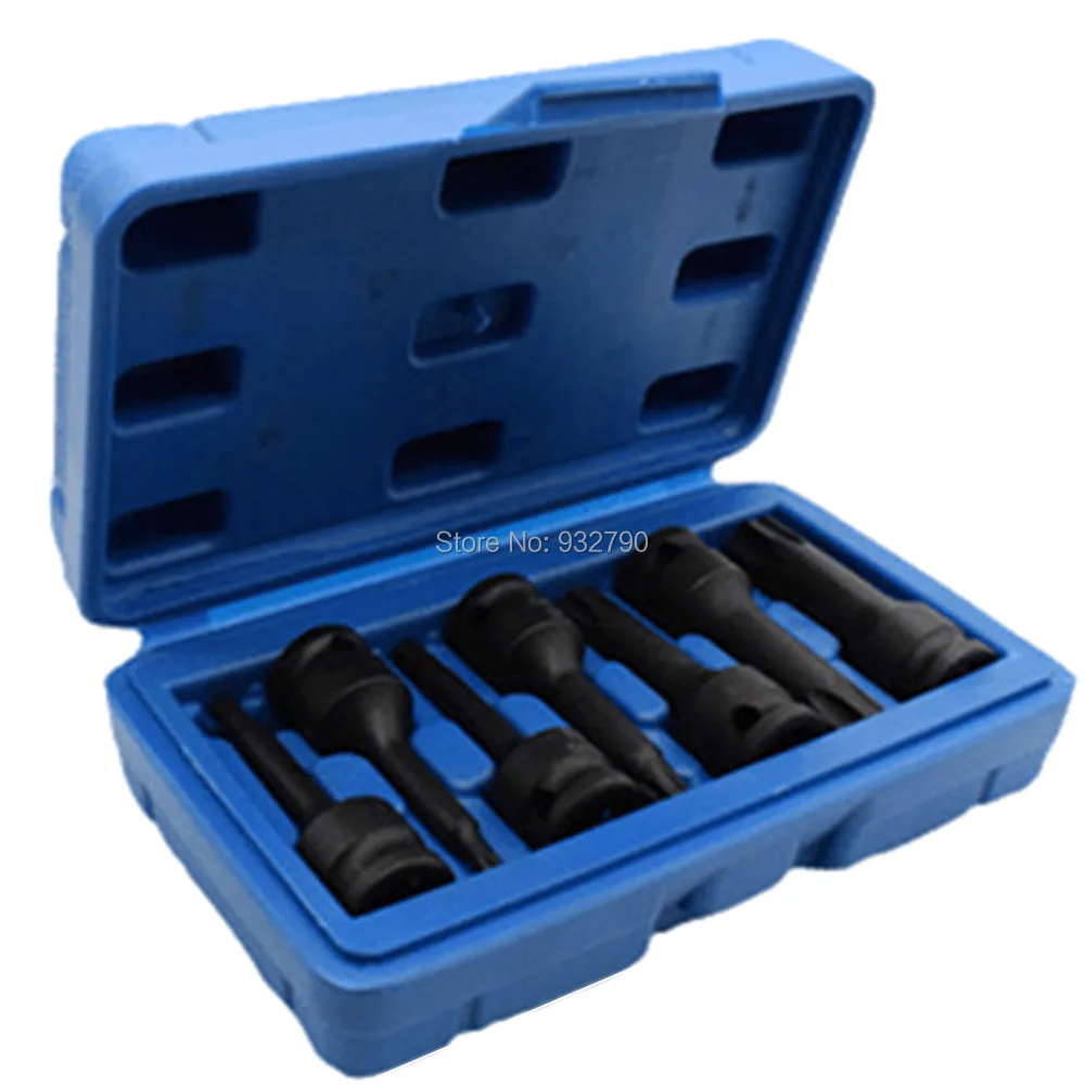 7pcs Spline Impact Wrench Socket Bit 3/8" Sq Dr Bit Socket Set T20 T25