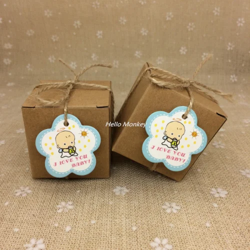100 шт/партия крафт-бумага мешковины коробка конфет на свадьбу коричневые квадратные коробки для конфет поставки винтажные Свадебные украшения - Цвет: blue