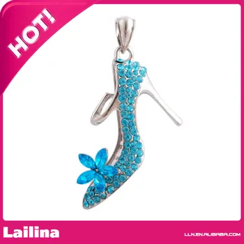 

Fashion Alloy Clear Rhinestone High Heel Shoe Fashion Necklace Pendant & charm