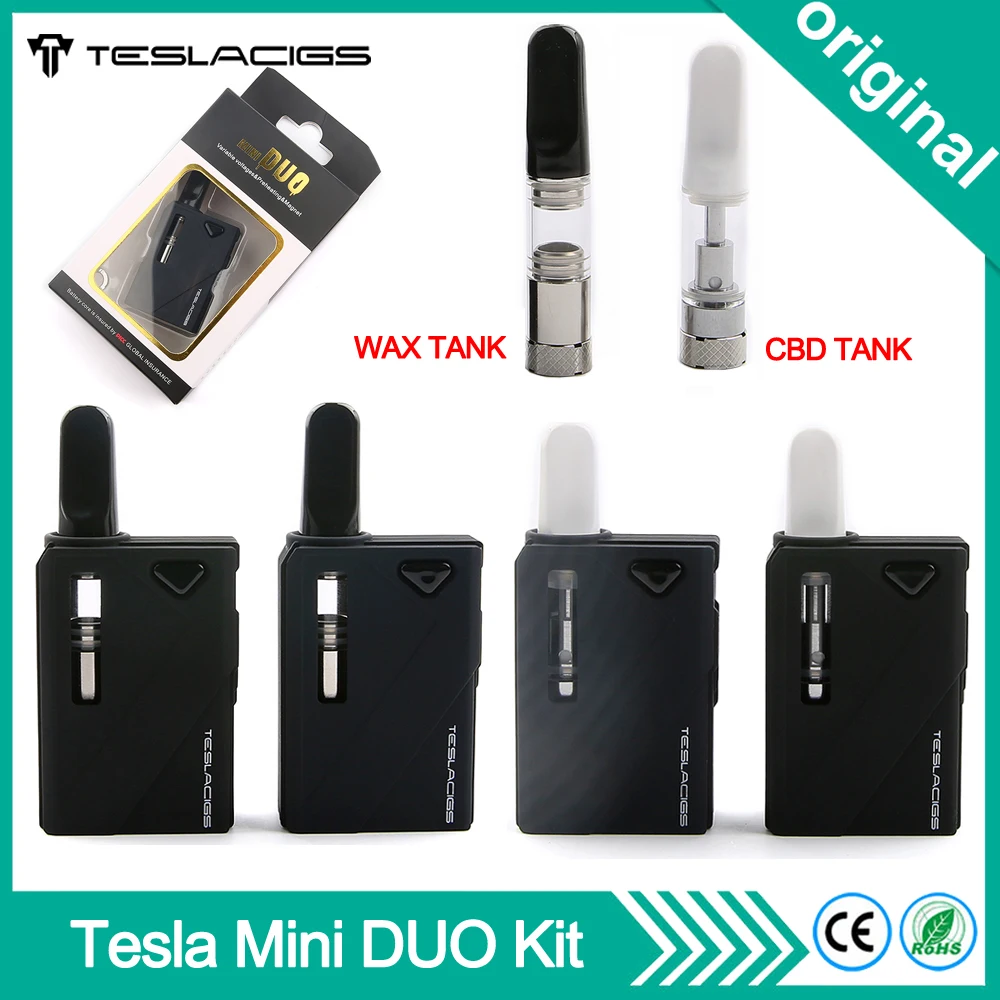 Оригинальный CBD 2 в 1 испаритель Teslacigs Tesla Mini Duo Kit с воском/бак КБР встроенный