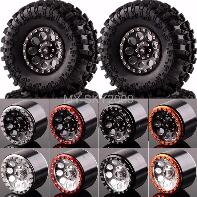 Best Offers 4pcs Aluminum 2.2" Beadlock Wheel Rim & Super Swamper Rocks Tyre  FOR RC 1/10th Axial Traxxas HPI 2020-3021