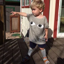 Bobo Choses Eye Pattern Stylish Kids T-shirt Summer Children Clothes Girls Boys Short Sleeve Tee
