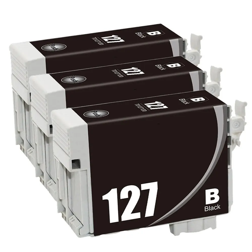 3 Black Pack 127 Ink Cartridge Compatible With Epson Stylus NX625 NX530