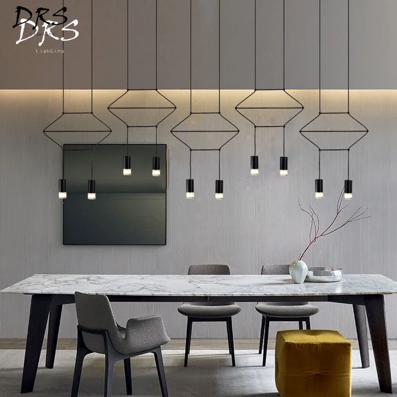 

Nordic Designer LED Linl Modern Light Pendant Modelling Lighting Restaurant Bar Hall Hanging Lamp for Form Luminaire Industriel