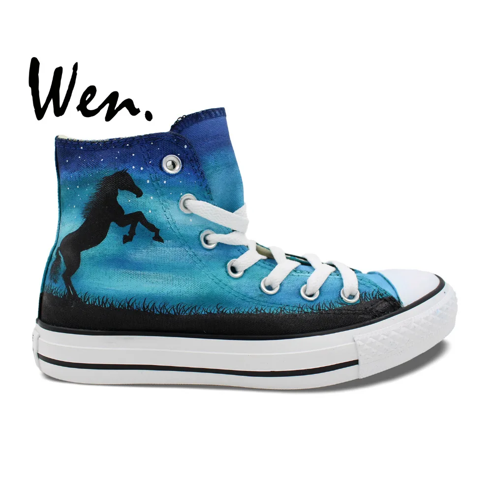 Prix pour Wen Design Original Personnalisé Peint À La Main Chaussures Cheval Nébuleuse Bleu High Top Hommes Femmes de Toile Sneakers De Noël Cadeaux Prix pour Wen Design Original Personnalisé Peint À La Main Chaussures Cheval Nébuleuse Bleu High Top Hommes Femmes de Toile Sneakers De Noël Cadeaux