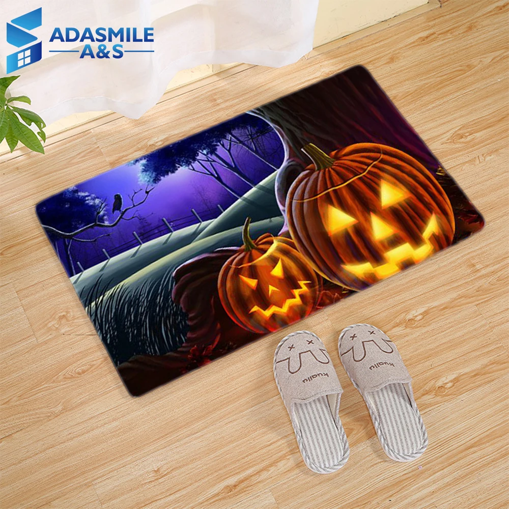 Halloween 3D Skull Ghost Area Rugs Decorative Horror Pumpkin Doormat