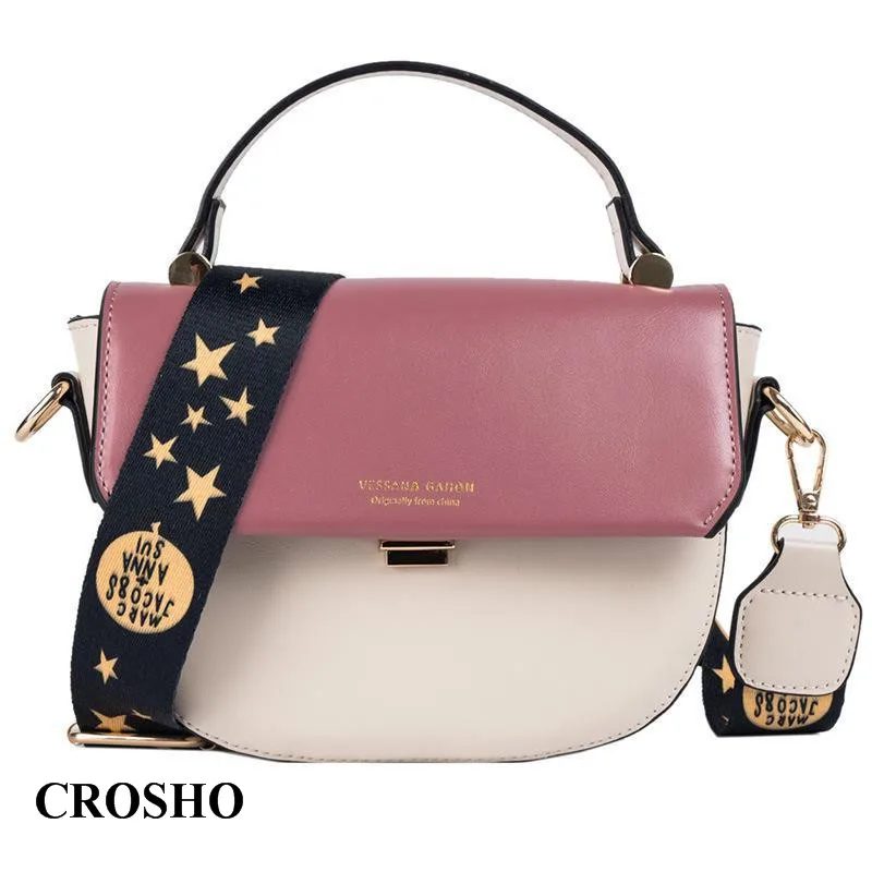 

CROSHO New Color Matching Hand Small Square Bag Fashionable Versatile with High Quality Single Shoulder Crossbody Bag Panelled