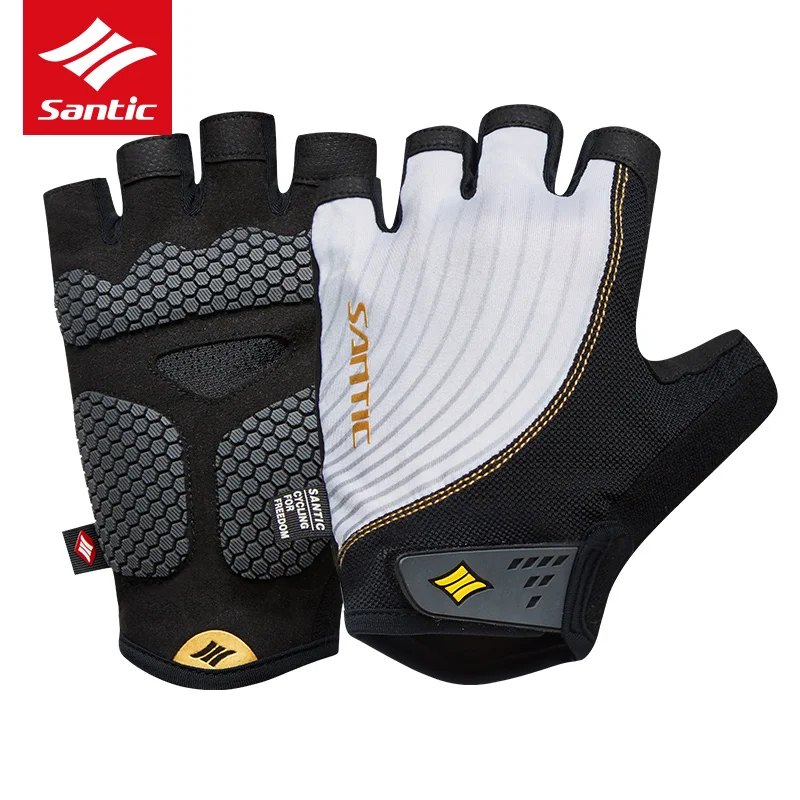 

SANTIC Professional Bicycle Gloves Road bike Cycling Gloves for Men Anti-Slip Fingerless Gel Padded mtb Gloves fitness mittens