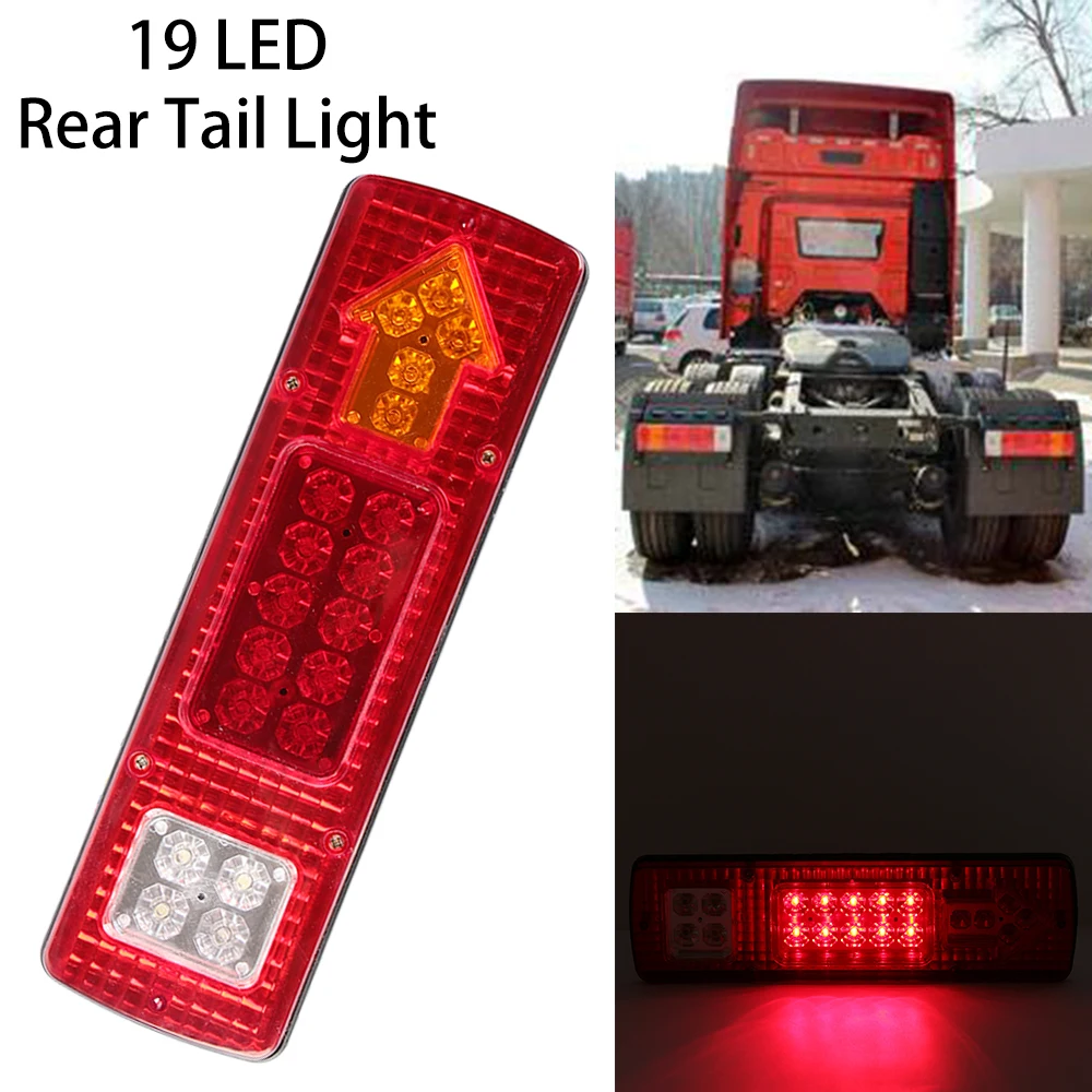 

New Coming 1Pc 12V 24V Trailer Taillight 19LED Truck Trailer RV ATV Turn Signal Running Rear Tail Light Reverse Lamp High Qualit