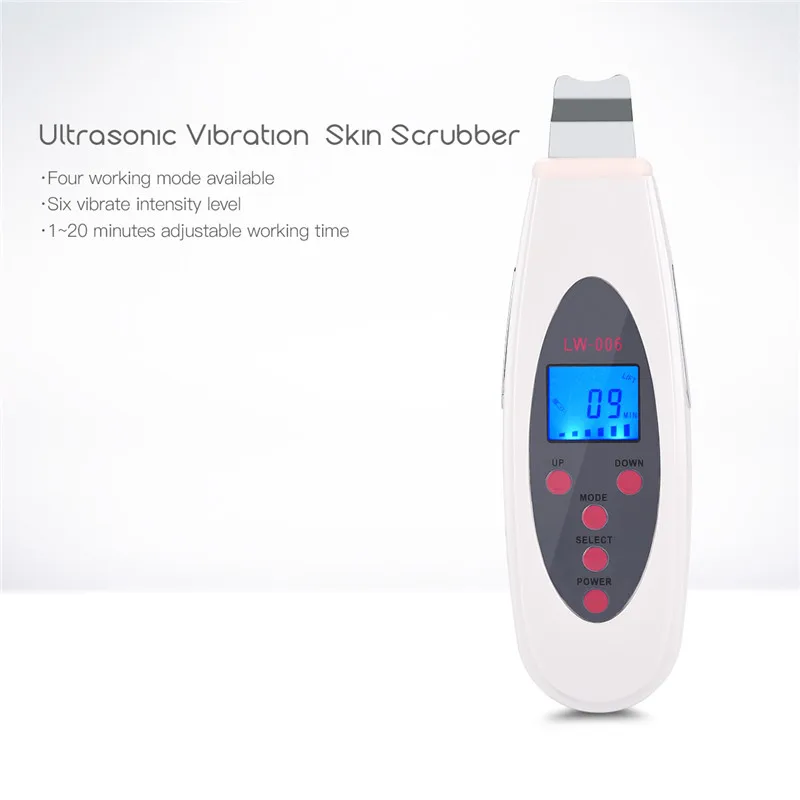 Ultrasonic Face Skin Scrubber Skin Care Blackhead Remover Pore Cleaner Skin Peeling Exfoliating Facial Massager Beauty Machine38 - Цвет: 4 Modes Upgrade