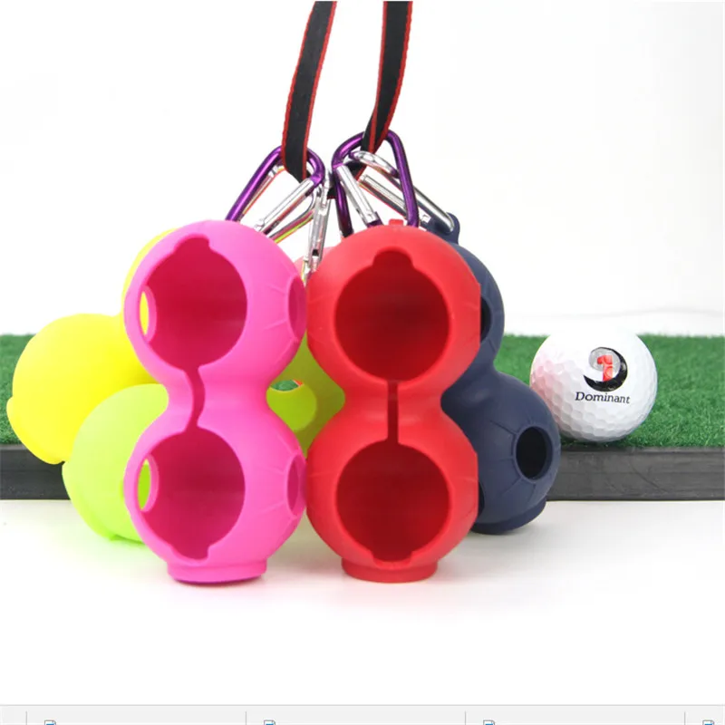 Прочный защитный чехол для мяча для гольфа, 1 шт., 46 мм, сумка, чехол для 2 мячей для гольфа, силиконовый чехол с брелком, 6 цветов