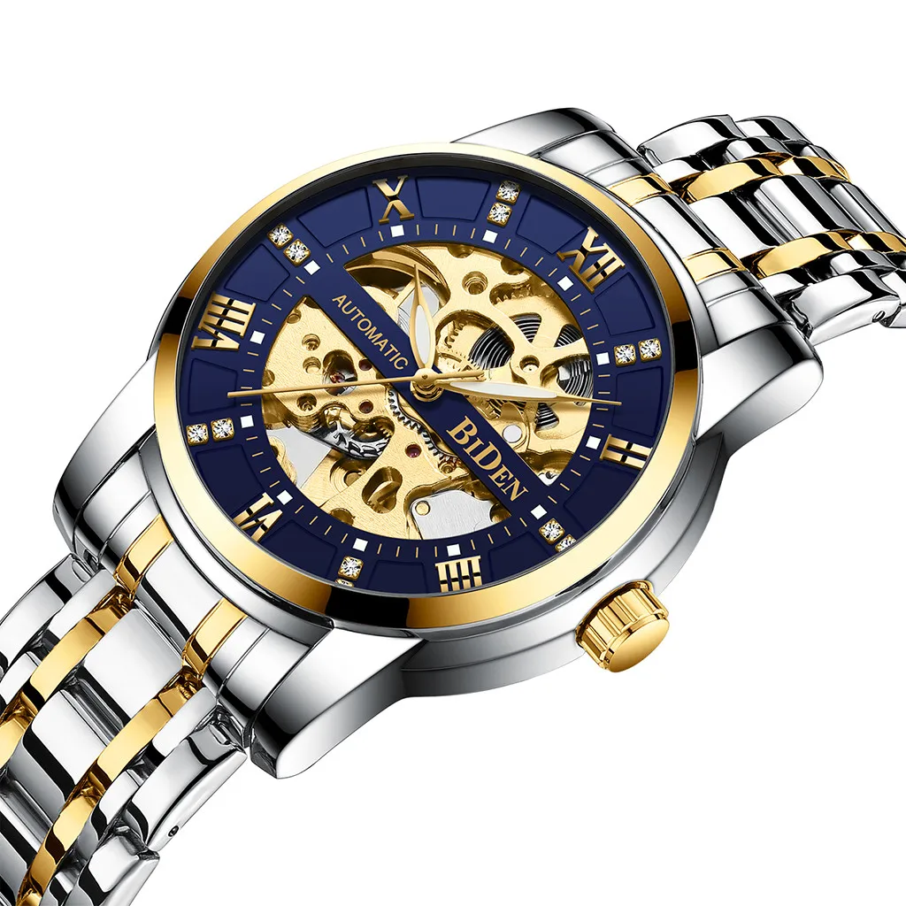 

Best Sale Men Watch Luxury Mens Watches Top Brand Business Full Alloy Fashion Mechanical Black Clock Men Relogio Masculino @50