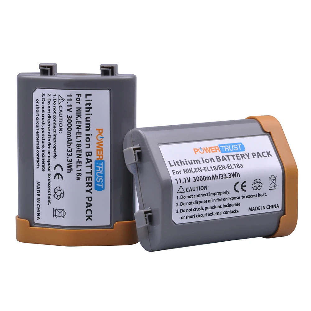 PowerTrust 2x3000 mAh EN-EL18 EN-EL18A аккумуляторная батарея камеры для Nikon EN EL18 ENEL18 D4, D4S, D5, MB-D12, D800, D800E