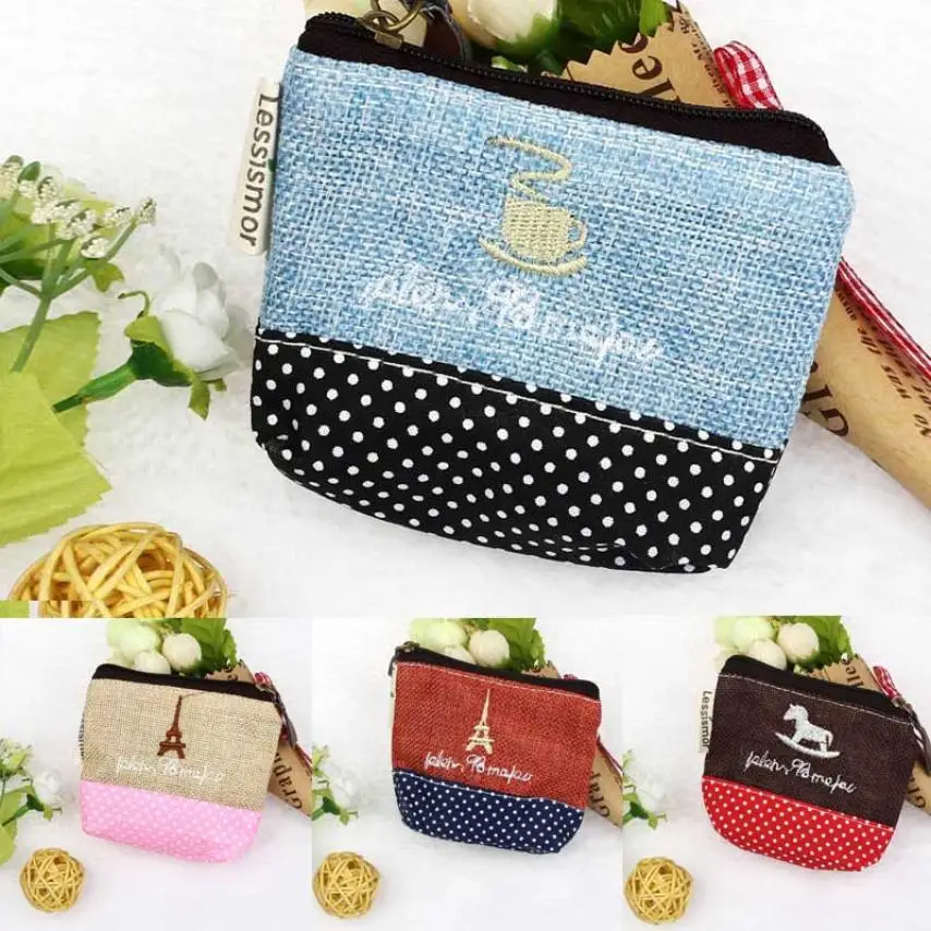 Hot Fashion Style Canvas Colorful Small Women purses and handbags With Zip Wallet Girls Coin ...