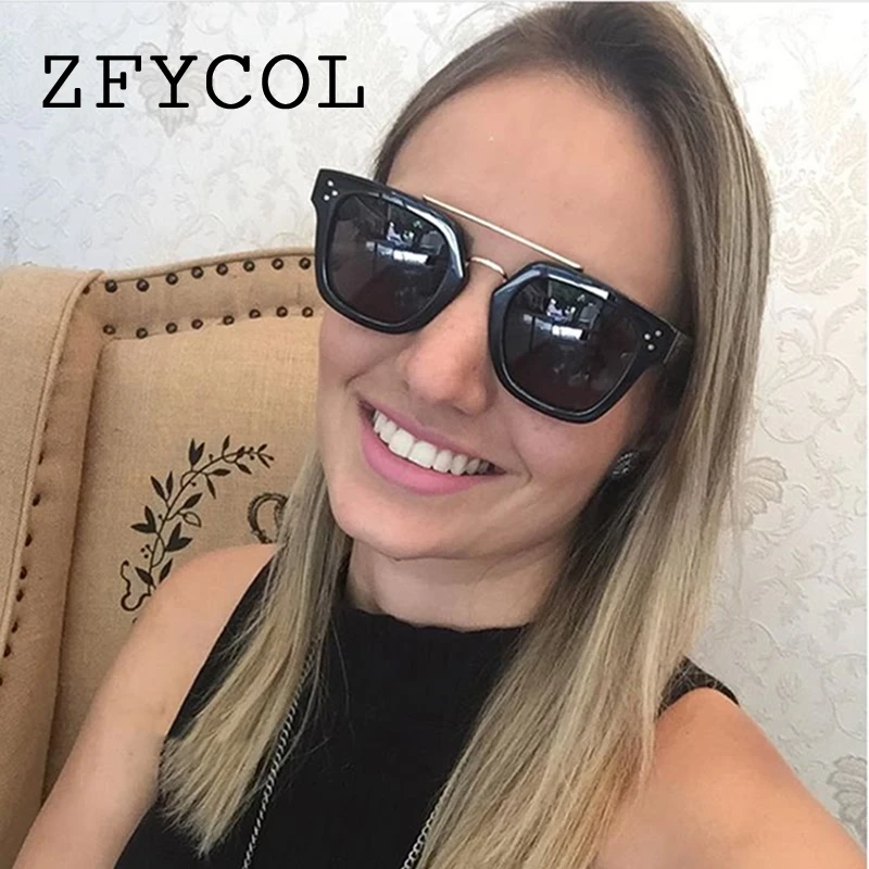 

ZFYCOL 2018 New Fashion Square Sunglasses Women Originality Brand Designer Vintage Sun glasses Female lunette femme UV400