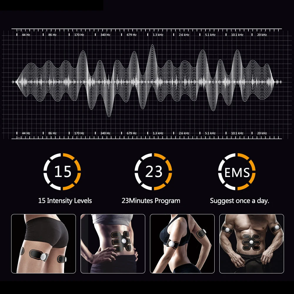 VONMIE EMS Fitness Electro Estimulador Muscular S4B02 пульты Вибрационные Для Похудения ABS тренажер