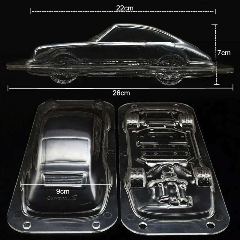 Пластиковая Автомобильная форма для шоколада, 3D, ручная работа, спортивный автомобиль, форма для торта, конфет, машина, инструмент для изготовления шоколада, формы для украшения торта